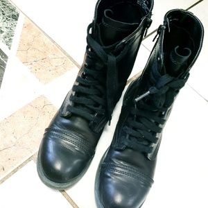 Black combat boots